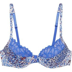 Savage X Fenty Blue Floral Lacehalf cup sorry not sorry Bra